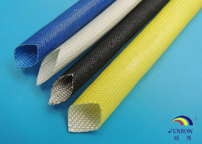 Yellow Black Red Natural Color Acrylic Resin Fiberglass Braided Sleeving / Eco-friendly Insulating Sleeves