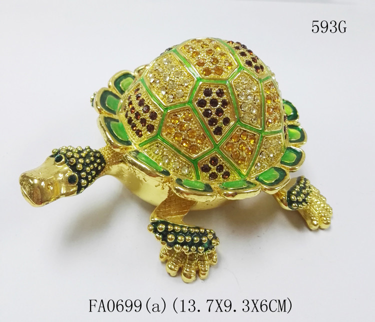 Custom Turtle shape zinc alloy gift jewelry boxes turtle trinket box jewelry box