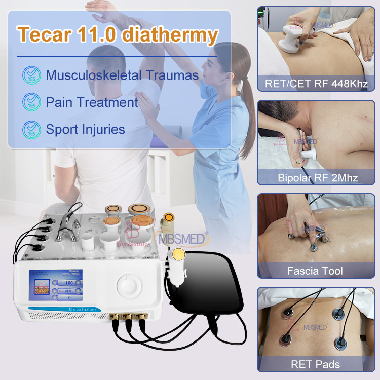 To US Indiba Tecar Diathermy Radiofrequenza Pain Relief Profesional 448 Khz Rf Tecar Therapy Machine