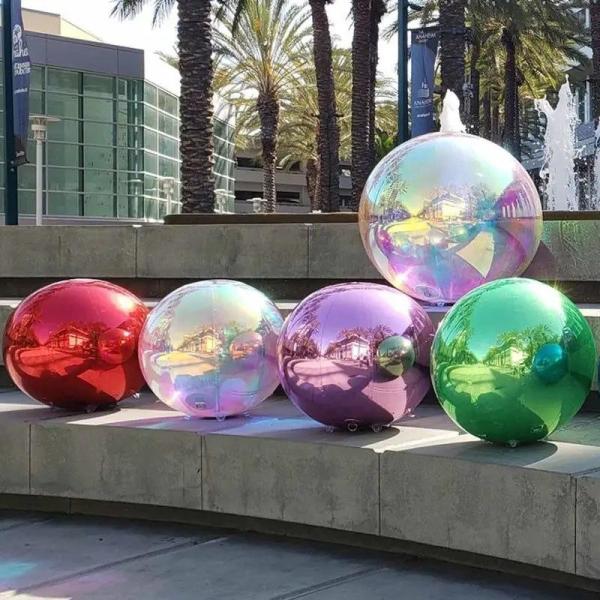 hot selling customize logo size silver golden inflatable reflective pvc mirror