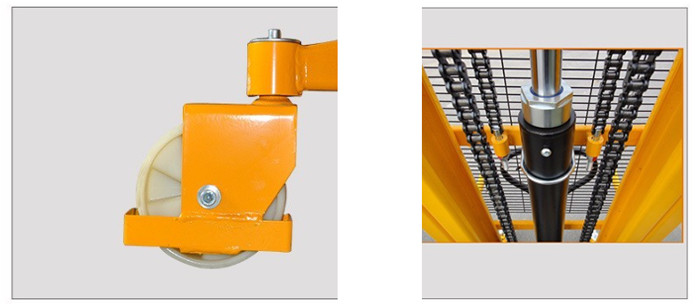2500mm Lifting Height Manual Pallet Stacker With Forged Adjustable Forks