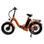 Mens Mini Folding Electric Hybrid Bike Orange 48v Electric Folding Bicycle With