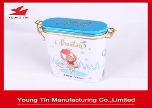 China Embossed Oval Metal Tea Tins Box wholesale