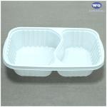 Restaurant Supply Disposable 2-Coms PP Plastic Lunch Box-Durable Heat resistant