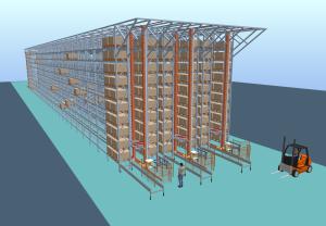 China 800KG - 5000KG Automatic Storage And Retrieval System with Support bar , Blue / orange wholesale
