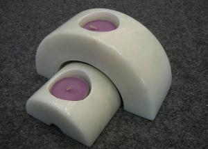Set 2 Natural Stone Candle Holders Hand Made Material Solid Marble Material