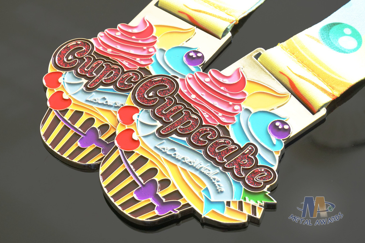 Virture Running 5k Marathon Metal Die Casting Medals Smooth Back With Sublimated Ribbon