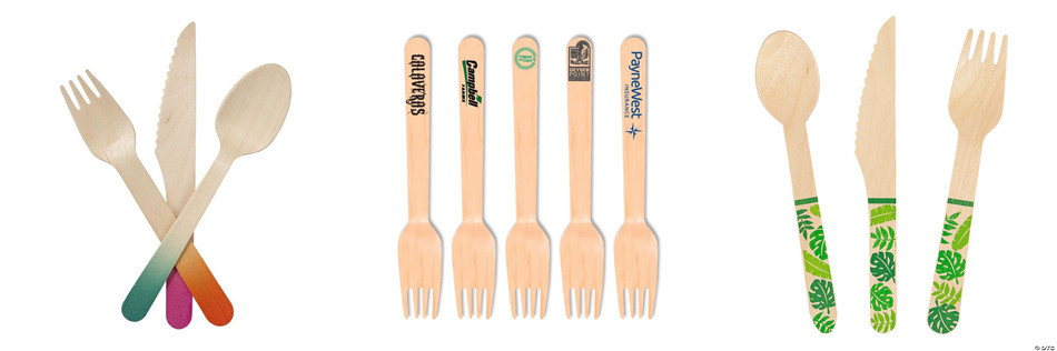 Wooden Biodegradable Eco Friendly Disposable Forks With Napkin 160mm