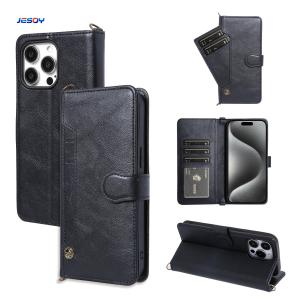 China PU Leather Phone Case Wallet Stand Card Holder For IPhone14 15 16 Pro Max wholesale