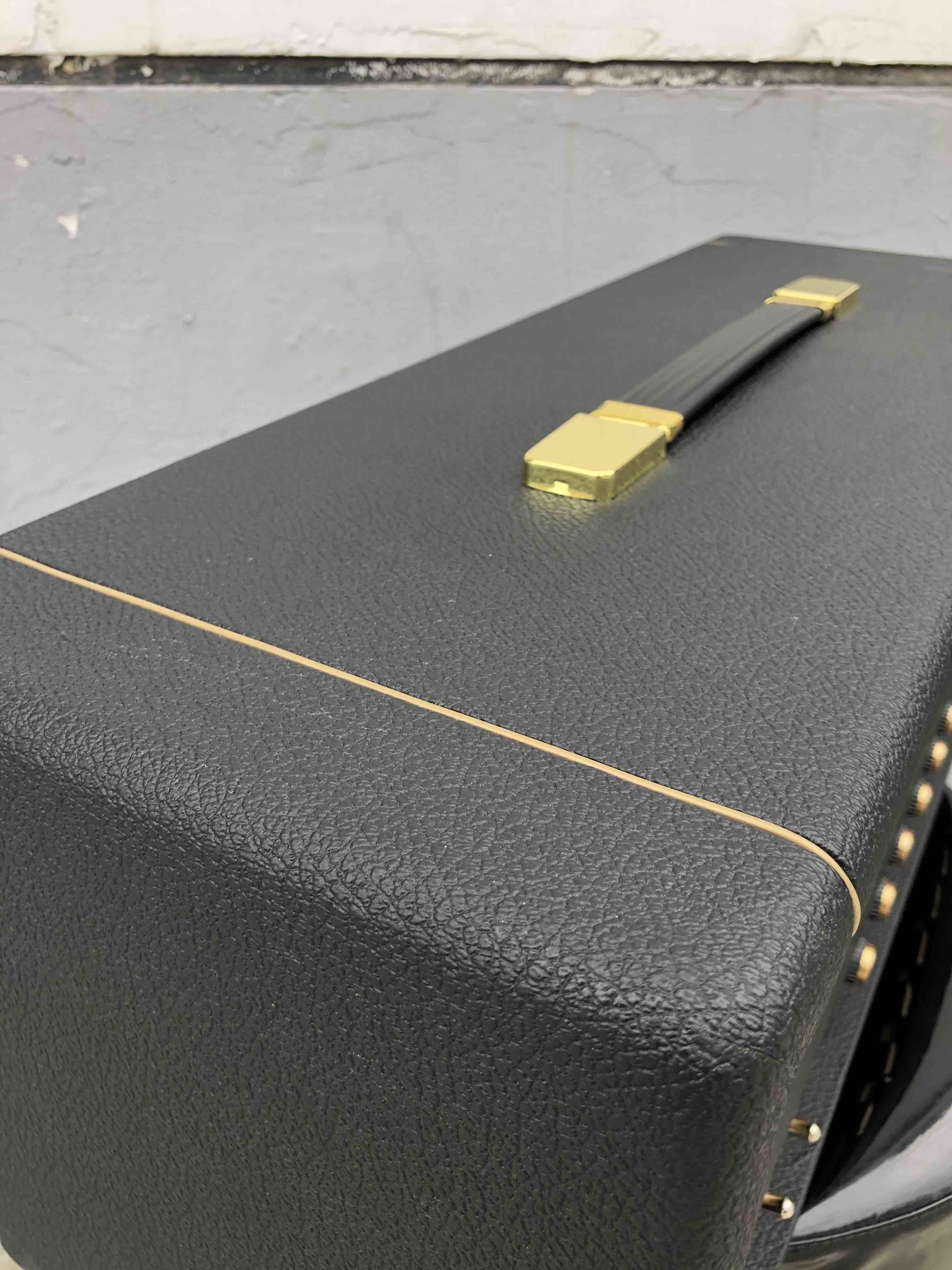 Custom Grand JTM45 Handmade Amp Head 50W in Black with Imported Gold Stripe AAAAA Grade Cabinet
