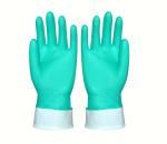 Flocklined Nitrile Rubber Gloves Chemical Resistant Waterproof For Cleaning