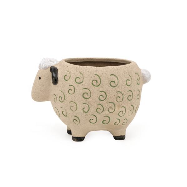 Wholesale hot sale lovely instagram 3D unique sheep succulent flower pot in pottery clay ceramic