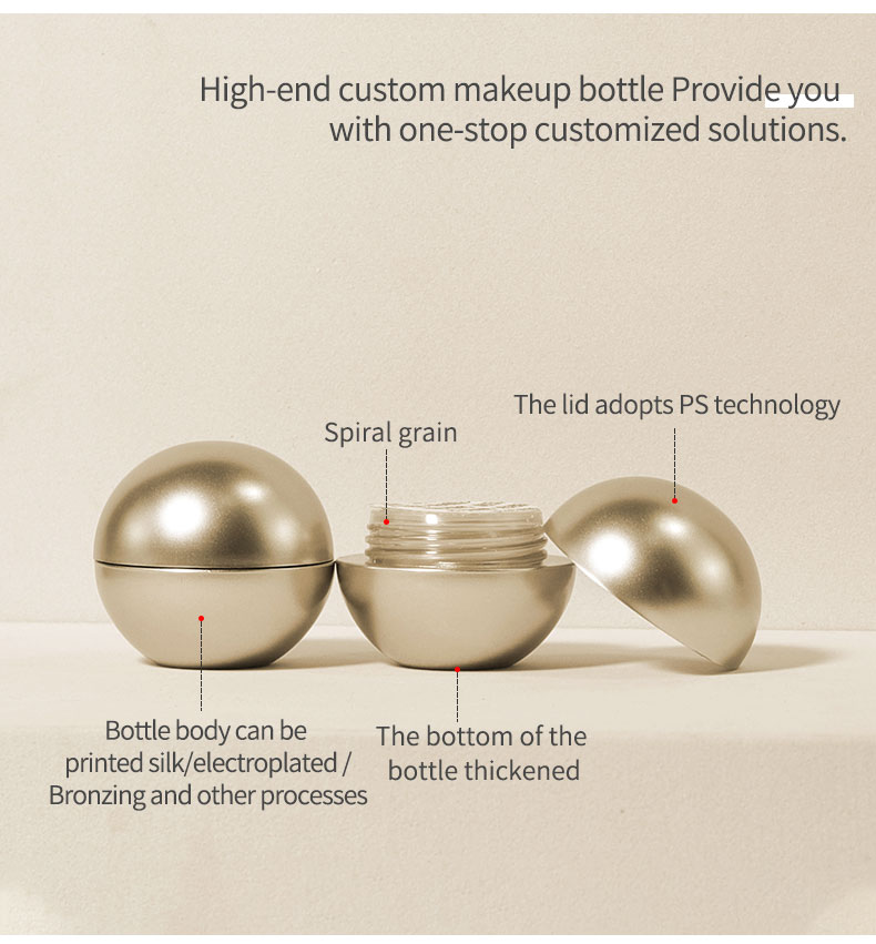 5g Mini Cosmetic Jars Gold PP Cosmetics Packaging Cream Jar With Lid