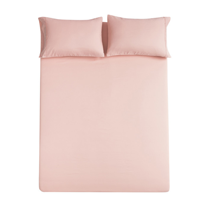 Light Pink 3 Piece Bedding Set Light Weighted Machine Washing With Cold Water