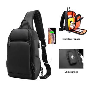 China High quality custom logo men's fashion waterproof business sling bag shoulder bag chest bag wholesale