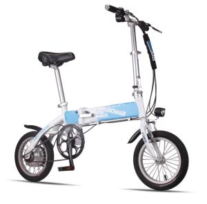 China Blue Foldable Electric Bike Adult City Electric Push Bike With Li - Ion Battery wholesale