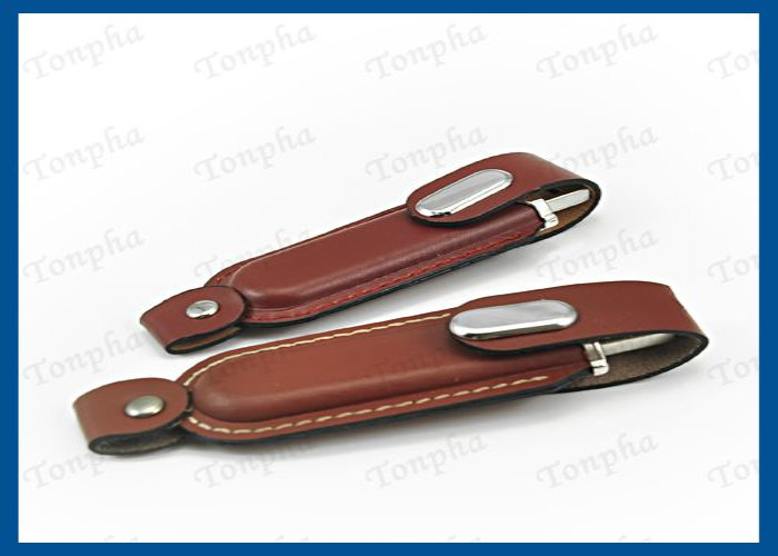 Logo Free Leather USB Flash Drive , Leather Bracelet Usb Flash Drive