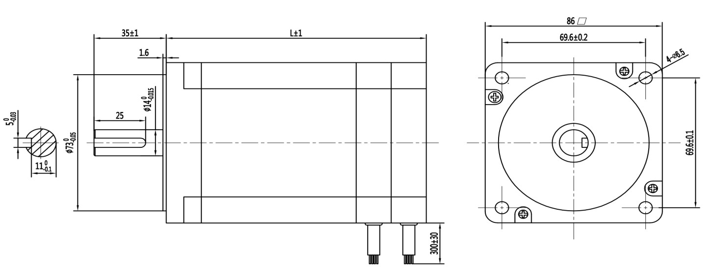 86mm Square Brushless Motor 12 Slots 86BLF Square BLDC Motor