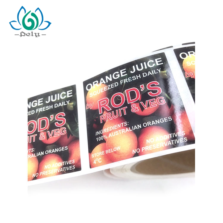 Custom Waterproof Printed Self Adhesive Labels On A Roll For Water Bottle