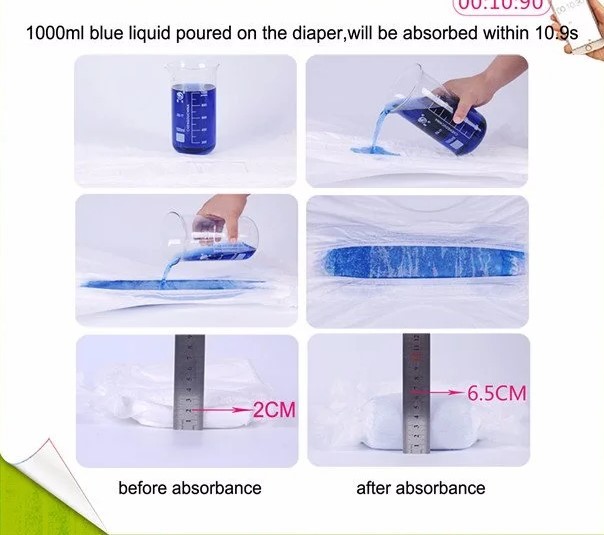 Hydrophilic Non Woven Cotton Thin Baby Pull Up Diapers