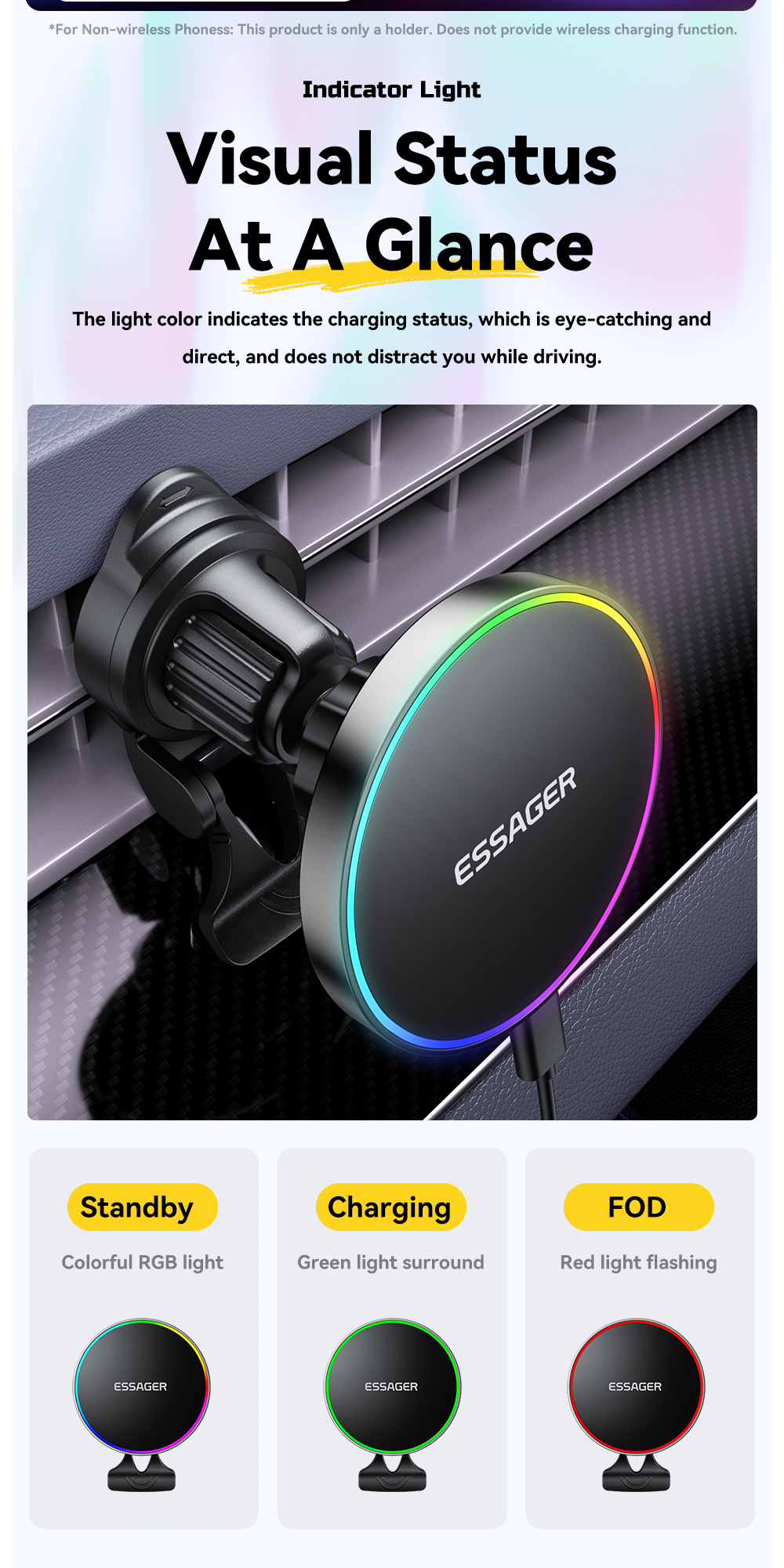 ESSAGER ES-ZJ31 Air Vent Magnetic Cellphone Mobile Phone Holder for Car
