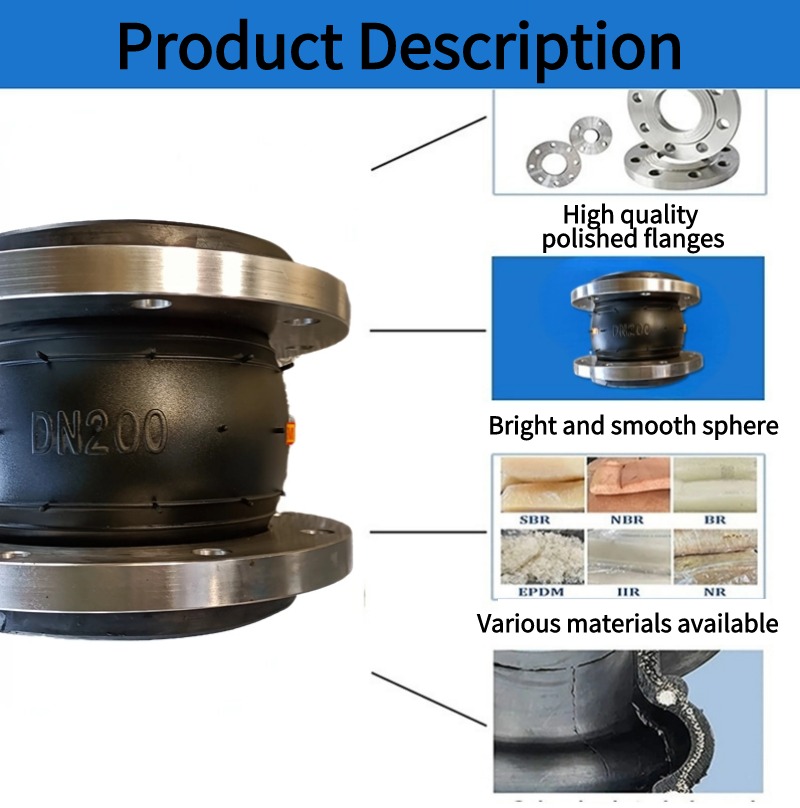 Round Head Code Bellows Stainless Steel Flange Single Globe Rubber Expansion Joints