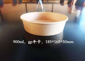 China 1000ml Disposable Kraft Paper Takeaway Packaged Salad Paper Cup Bowl wholesale