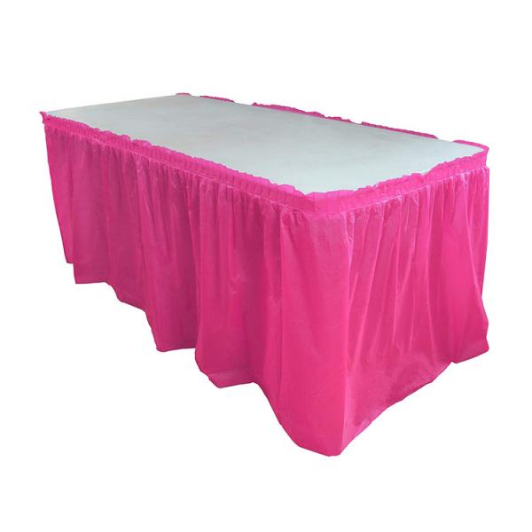 Odorless Disposable Plastic Table Skirts For Birthday Party / Business