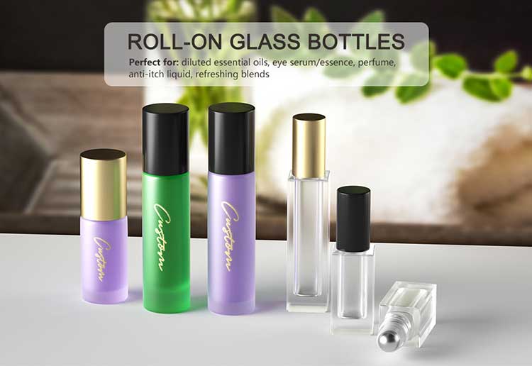 Customized Packaging 3ml 5ml 10ml Glass Perfume Roll On Bottle For Essential Oils