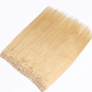 China Durable Blonde #613 Color Halos Flip In Hair Extension Silky Straight 100% Human Hair Material wholesale