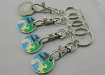 Zinc Alloy, Aluminum, Iron Rabbit Trolley Coin with Key Chain, One Euro Coin