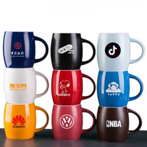 China red blue polychrome printed coffee mugs wholesale engrave personalized custom logo plain white coffee cheap ceramic mug wholesale