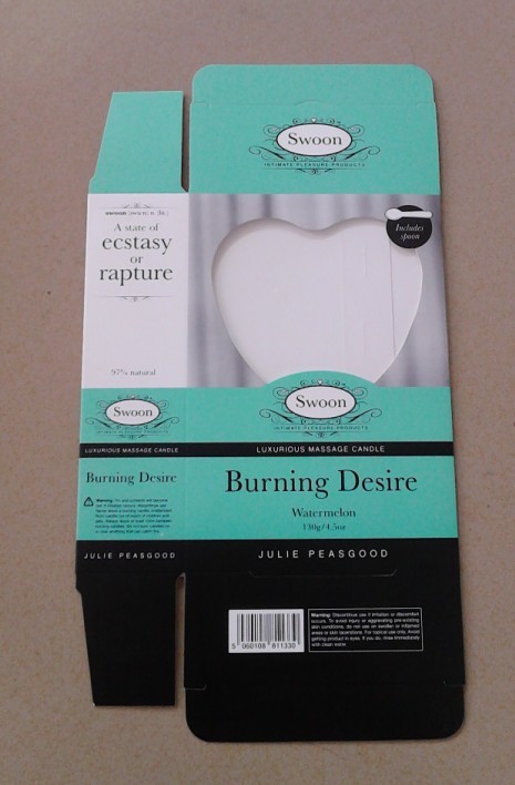 Customized soft cardboard paper packaging box for candle with open window