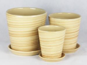 China Single Quantity Handcrafted Ceramic Containers Drainage For Flourishing Plants wholesale