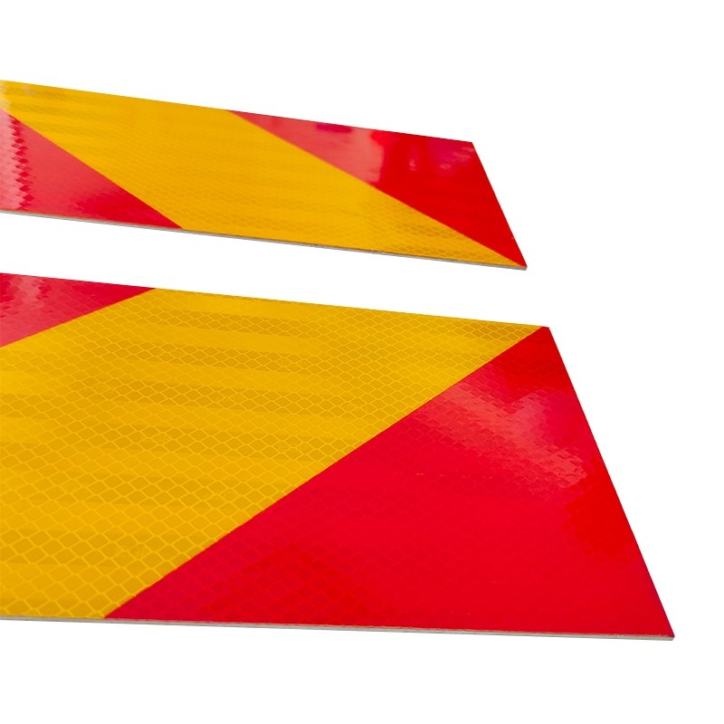 Certification Rectangular Twill Heavy Vehicle Rear Reflective Marking Plate Board Adhesive