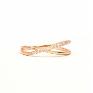 China Round Silver Cubic Zirconia Rings , Golden Zirconia Engagement Rings wholesale