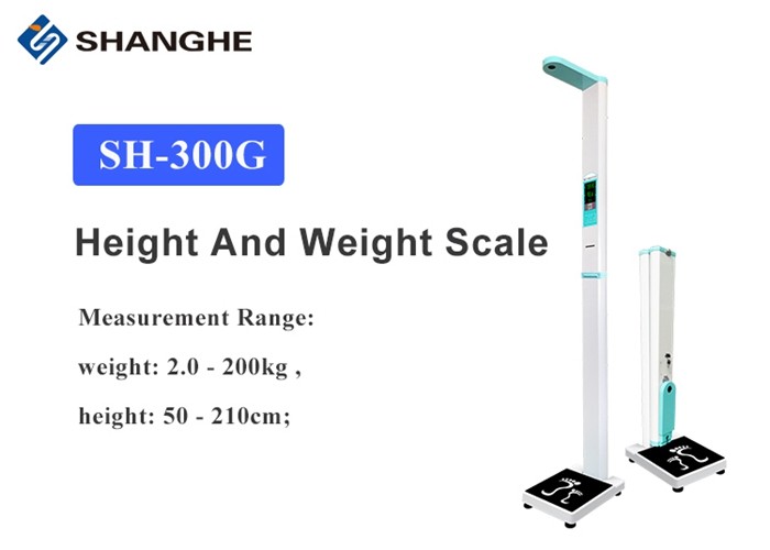Multi Languages Electronic Height And Weight Machine Coin Operated Flexible To Move