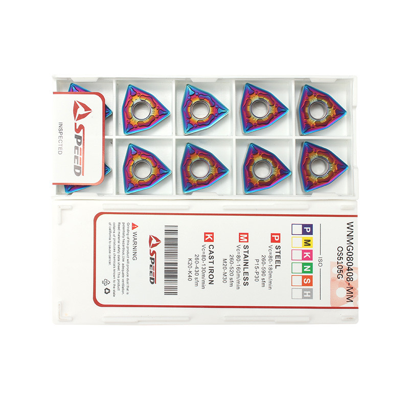 Speed CVD PVD Nano Blue Coated Carbide Turning Insert with Sharp WNMG080404/08/12 Corner Radius