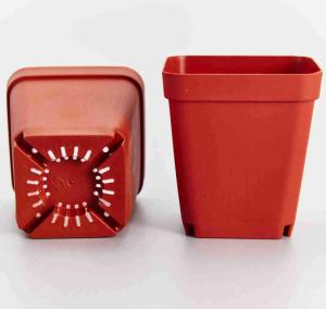 China SQUARE DEEP NURSERY POTS plants black,red,green plastic Landmark 4 sizes wholesale