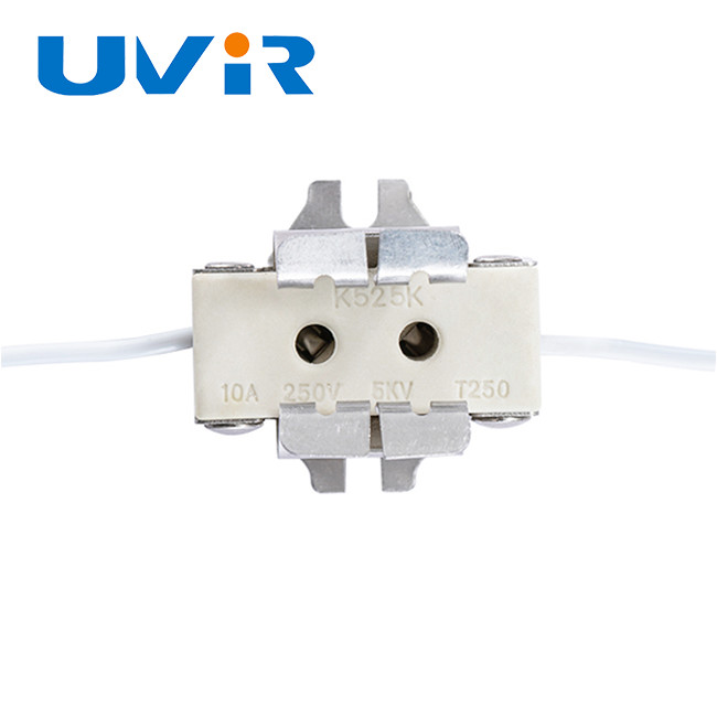250V 5KV Infrared IR Lamp Holder Ceramic white Silver Color