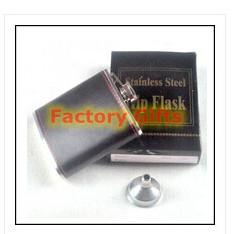 China Personalized 12oz Black Leaher Stainless Steel Funnel Hip Flask for Anniversary wholesale