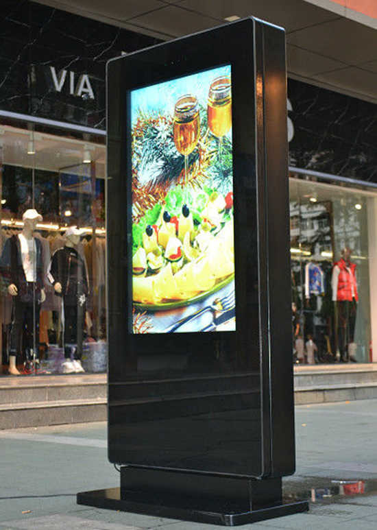 2500 nits High Brightness 55 inch Double Sided Outdoor Digital Totem , 2K/4K Resolution