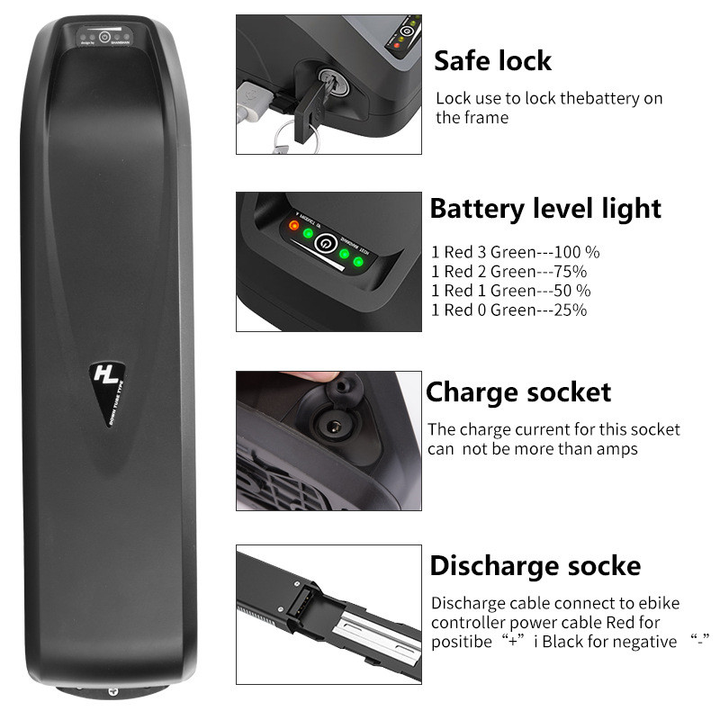 18650 Portable Lithium Electric Bike Battery 11S7P 36V 48V 10AH 13AH 17AH