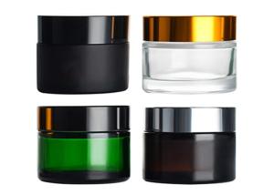 China Aluminium Cap Glass Cosmetic Pots 5-200gram Frosted Cosmetic Cream Jar wholesale