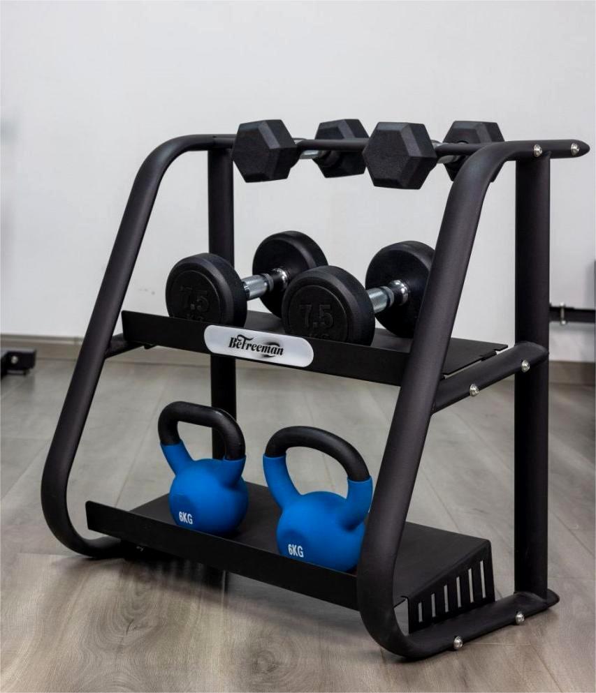 Gym Equipment Commercial 2 Tier Weights Dumbbell Rack Kettlebell Rack
