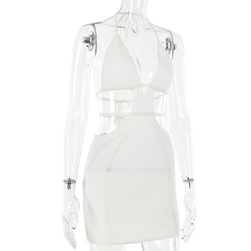 OEM maufactory Europe and the United States 2023 spring and summer new knit sweater dress sexy pure desire hot girl