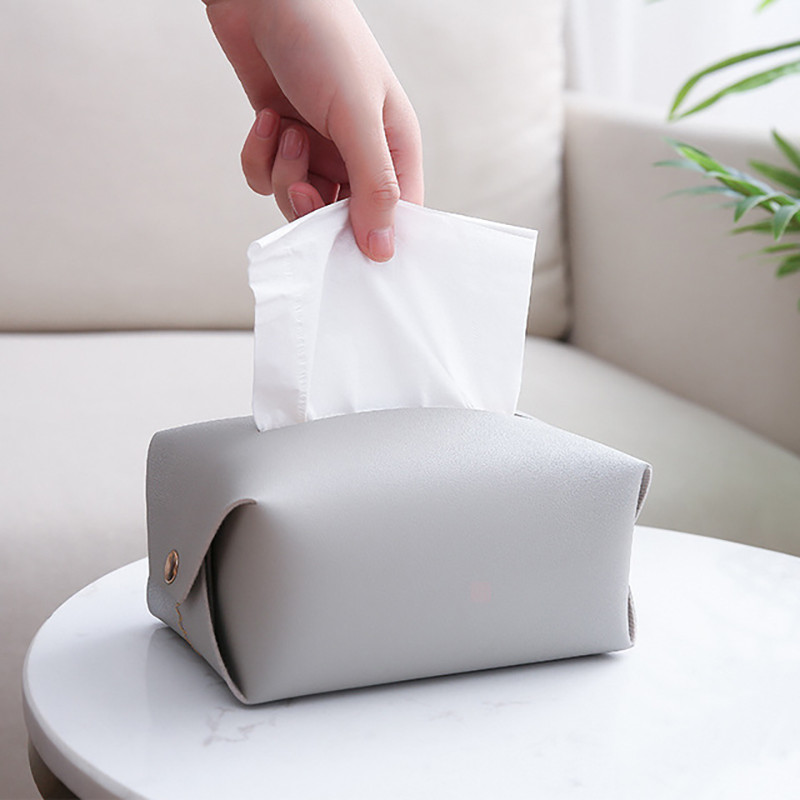 Embossed Leather Car Tissue Box tissue holder for tissues, trash bags and rain coat small and light high quality leather