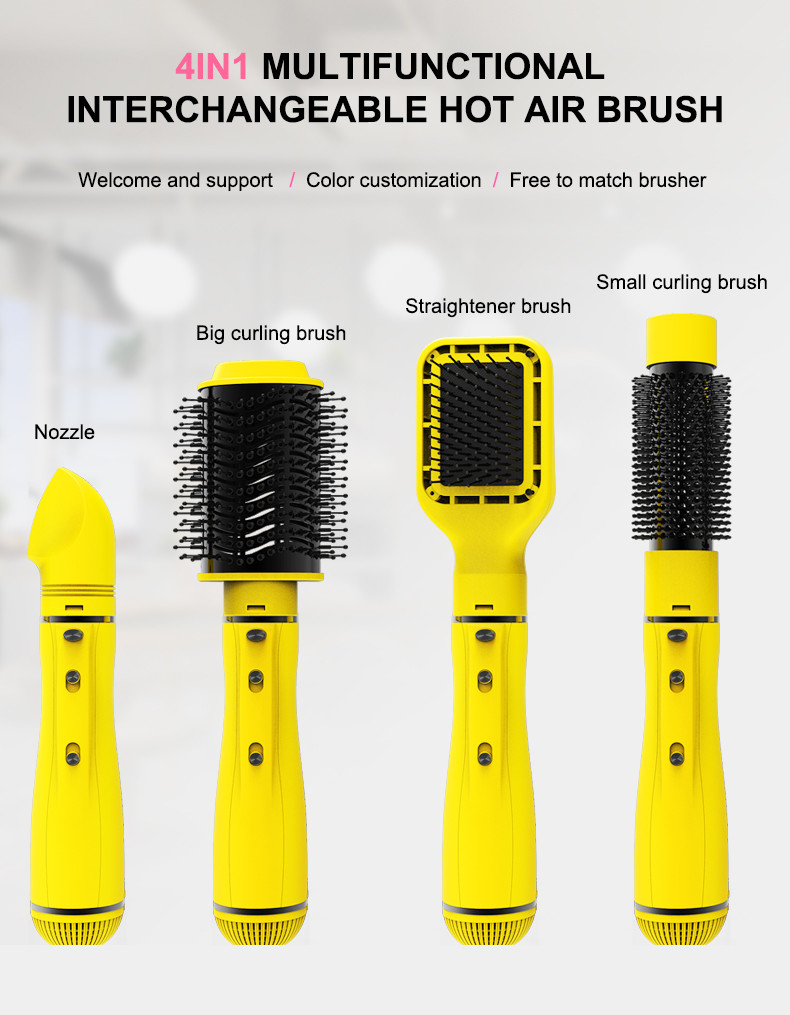Negative Ion Detachable Hair Dryer Brush Set 4 in 1 DC Motor 24V