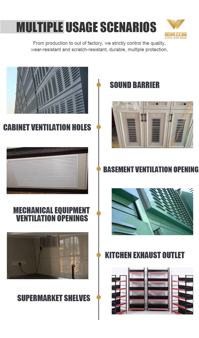 Air Vent 304 Stainless Perforated Sheet SS304 Louver Punch Metal Plate With Designed Perforated Patterns