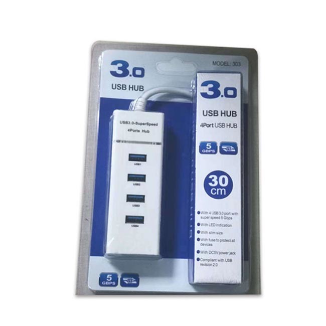 PVC Jacket 30cm USB3.0 Computer Usb Splitter 4 Port Usb Splitter